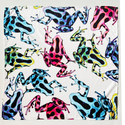 Pañoleta Ilustrada de Seda Ranas Endémicas