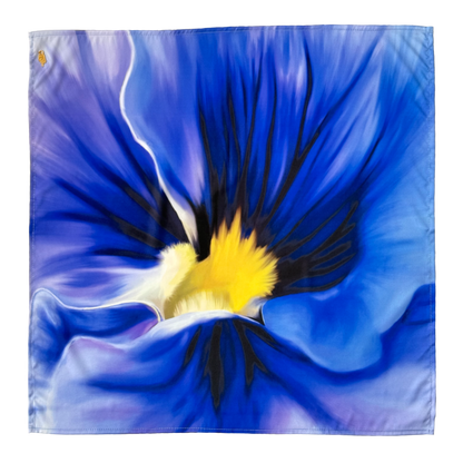 Pañoleta Ilustrada de Seda Pensamiento