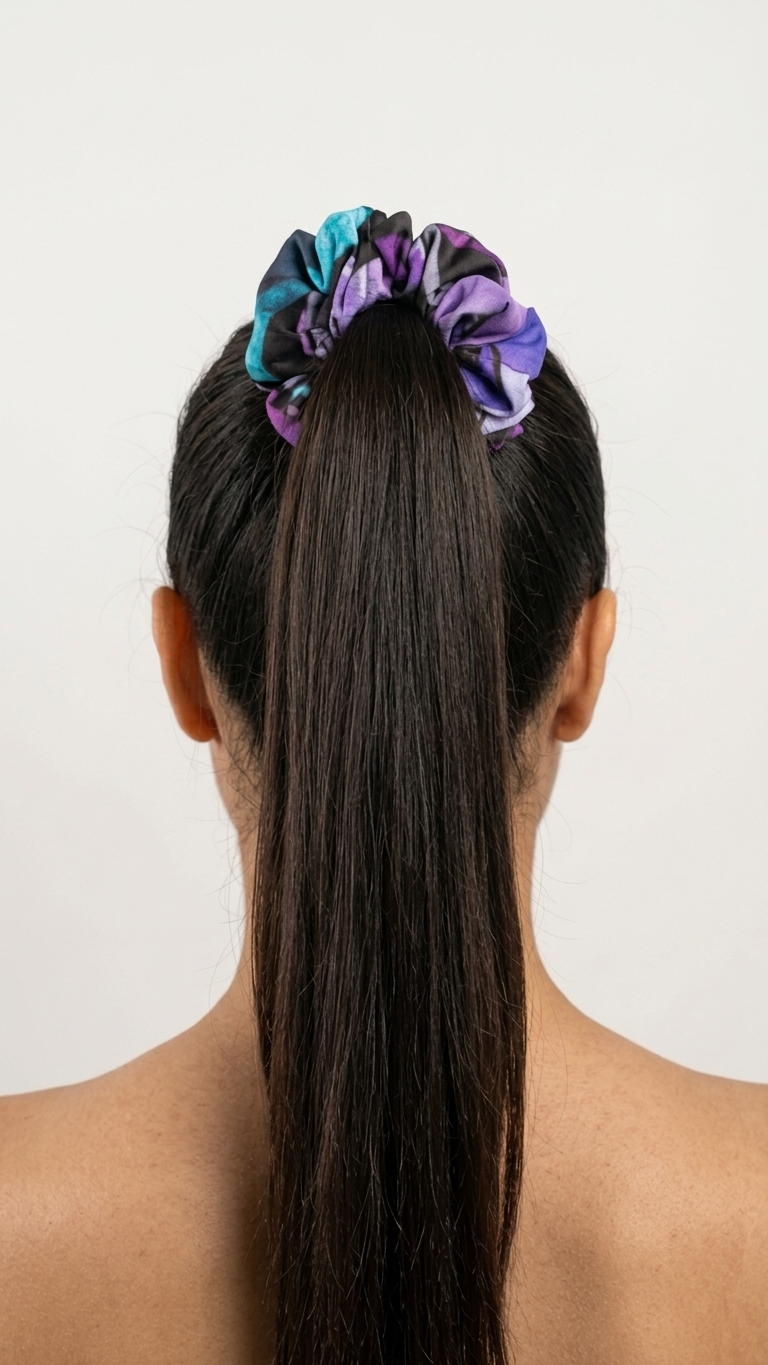 Scrunchie De Seda artistica - Colores del Paraiso Vuelo de Mariposas